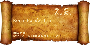 Korn Rozália névjegykártya