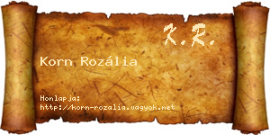 Korn Rozália névjegykártya